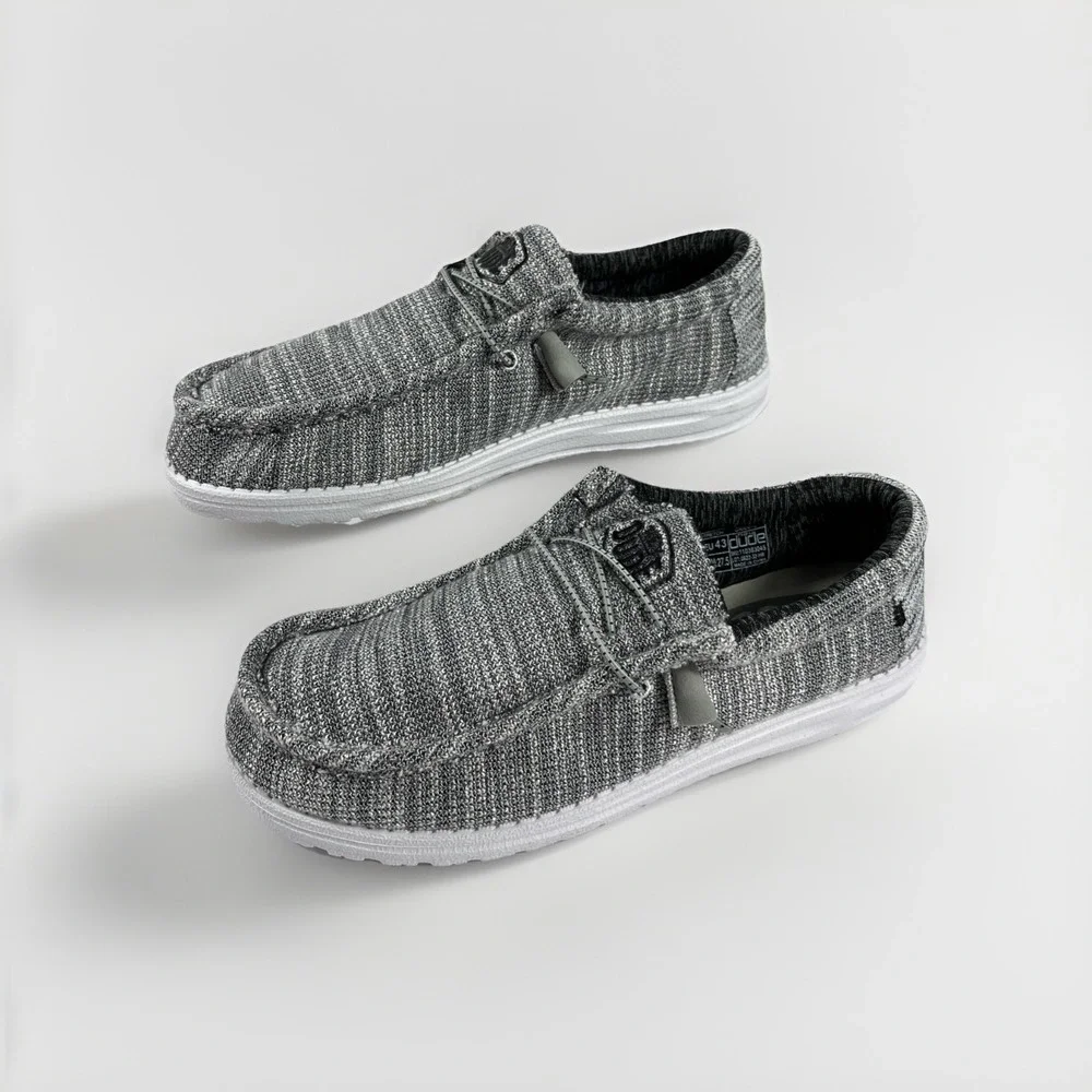Hey Dude Men's Wally Stretch Mix Slip-On Shoes Color Granite Size M10